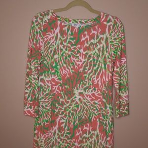 Crown and Ivy pink and green coral dress (size XS)